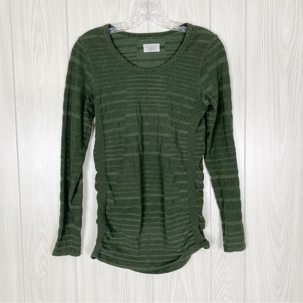 Athleta | Green Pure Spliced Cotton Long Sleeve Top  Size Medium